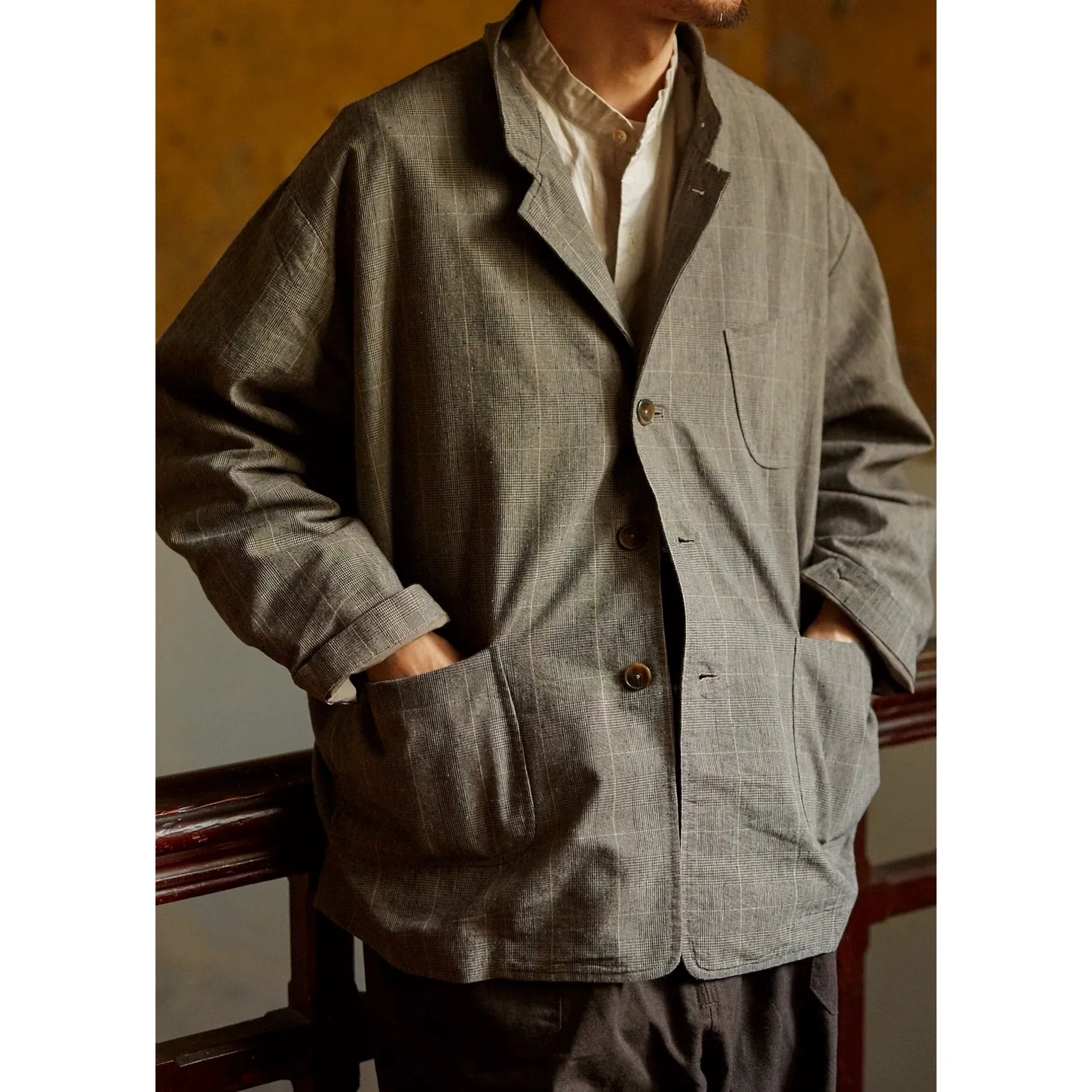 Linen Glen Check Blazer