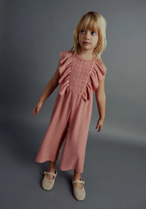 Long structured jumpsuit - Salmon