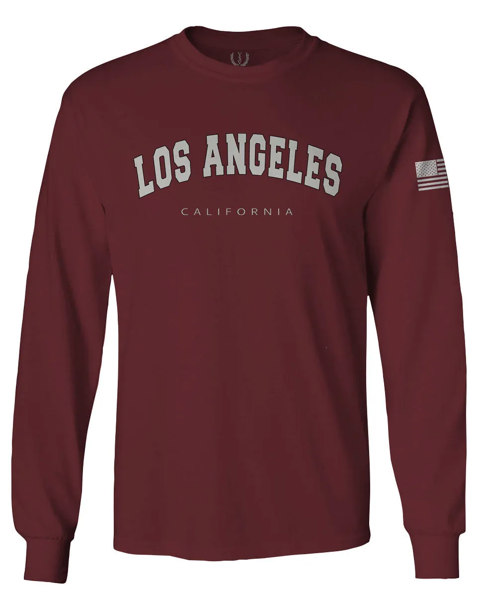 Los Angeles California Cali LA Retro Fonts mens Long sleeve t shirt