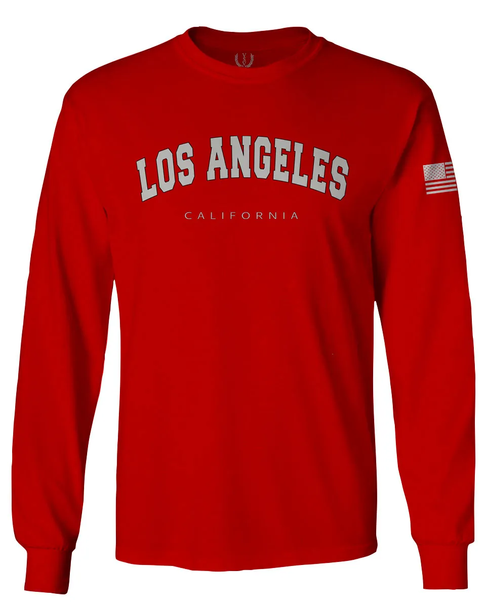 Los Angeles California Cali LA Retro Fonts mens Long sleeve t shirt