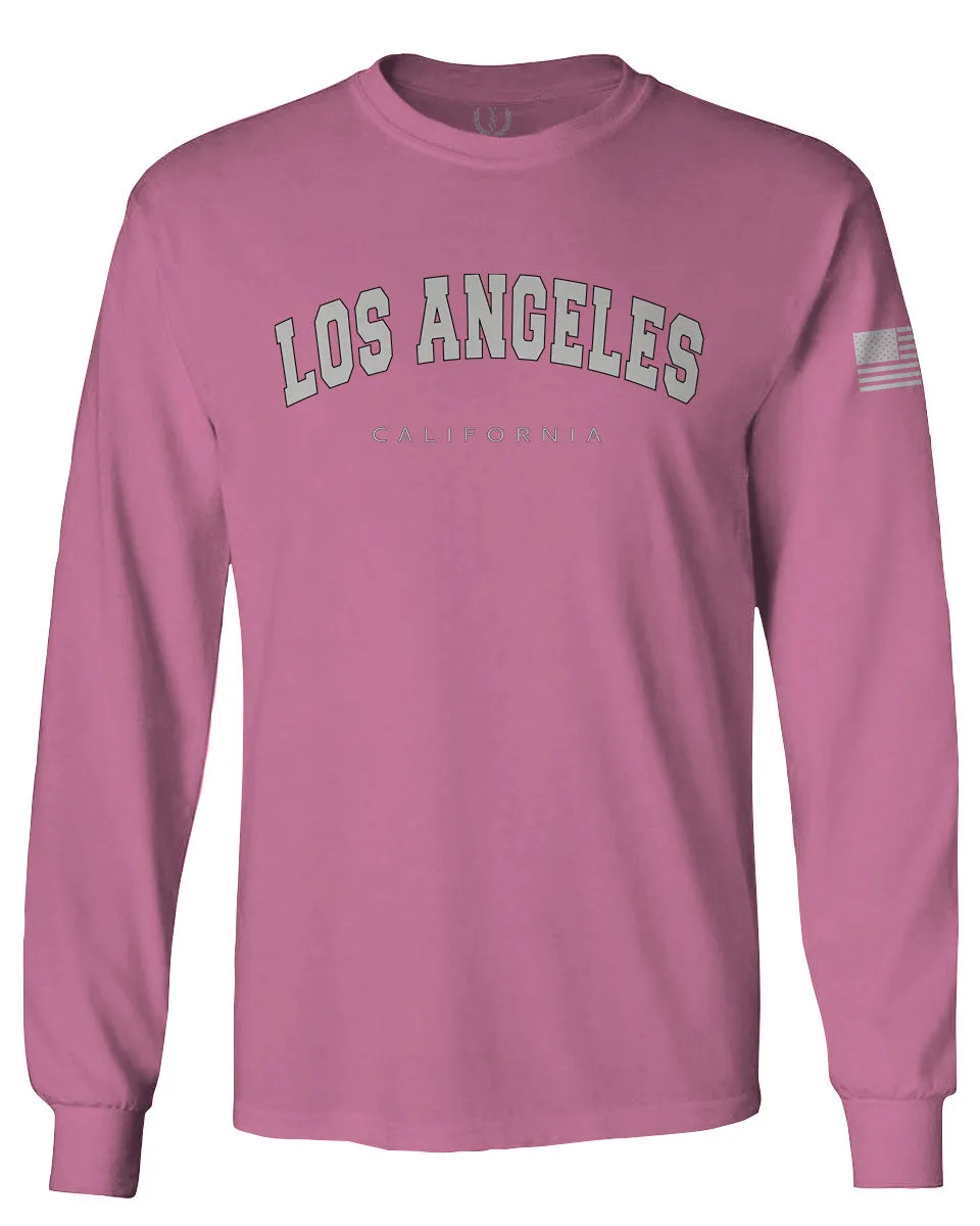 Los Angeles California Cali LA Retro Fonts mens Long sleeve t shirt