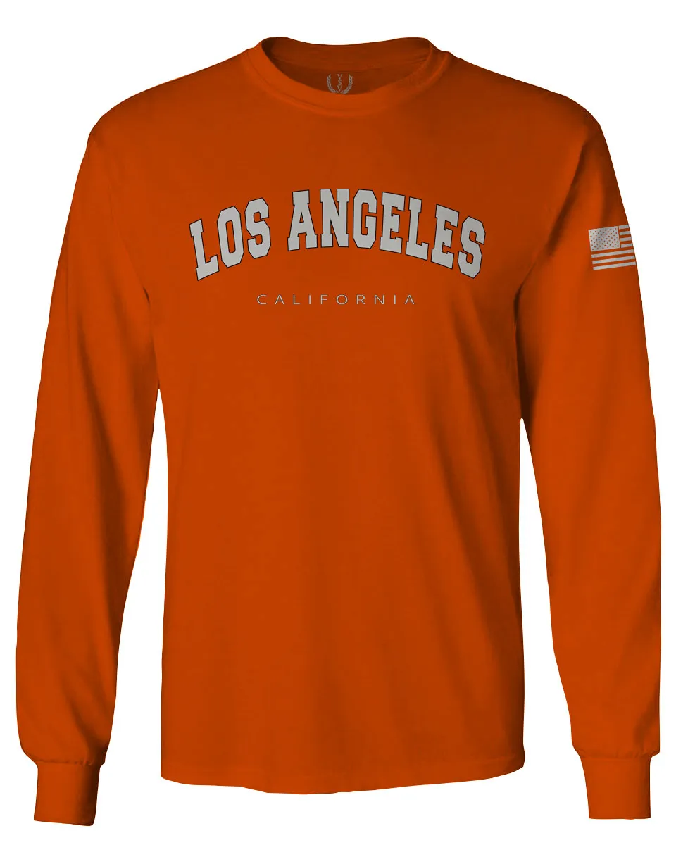 Los Angeles California Cali LA Retro Fonts mens Long sleeve t shirt