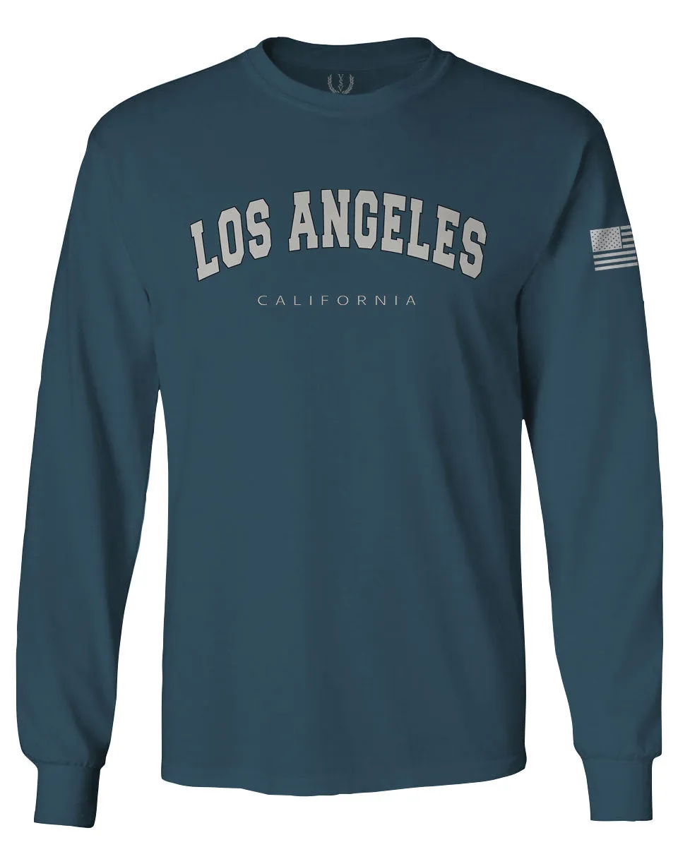 Los Angeles California Cali LA Retro Fonts mens Long sleeve t shirt