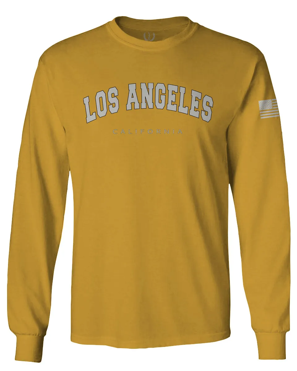 Los Angeles California Cali LA Retro Fonts mens Long sleeve t shirt