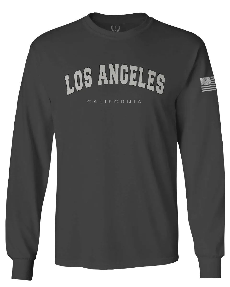 Los Angeles California Cali LA Retro Fonts mens Long sleeve t shirt