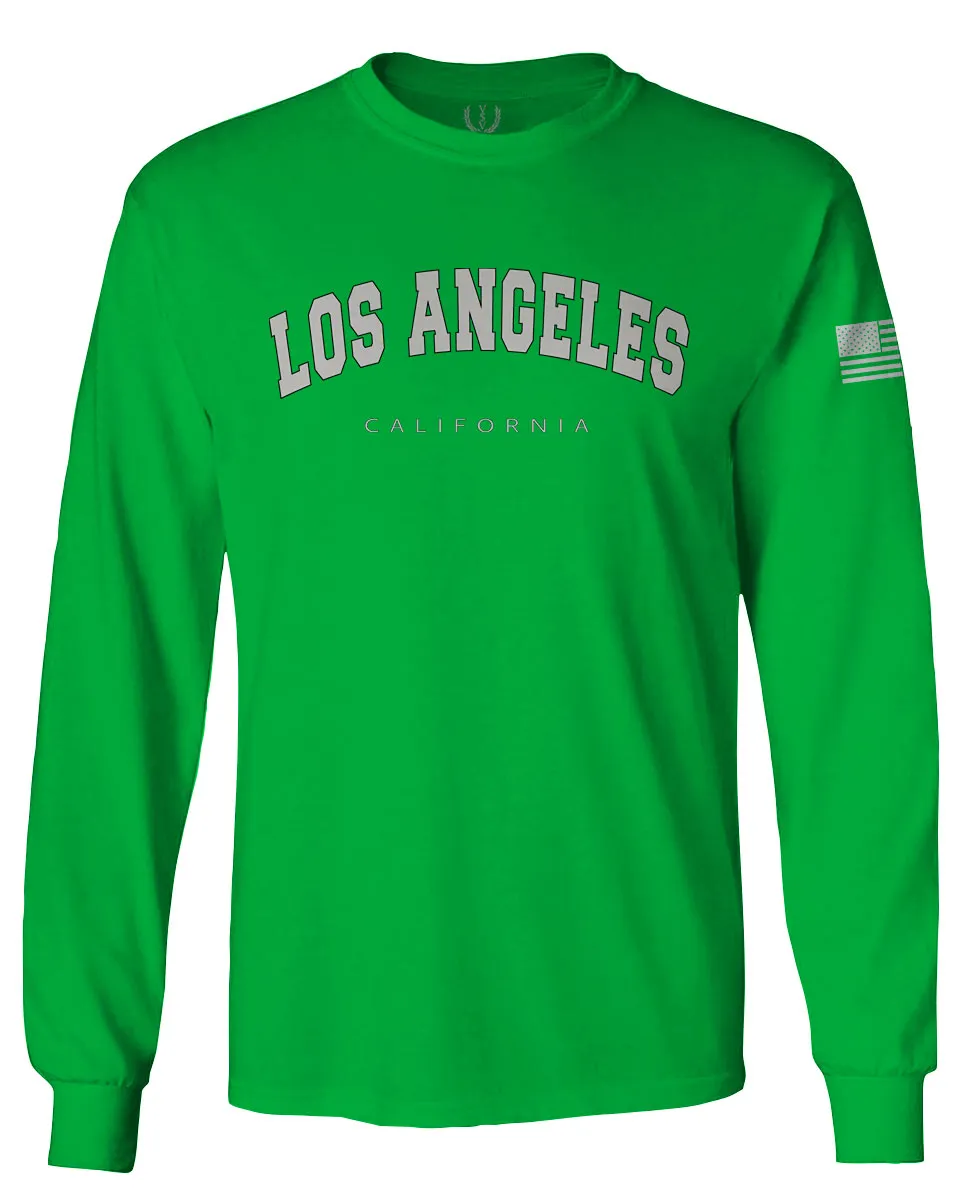 Los Angeles California Cali LA Retro Fonts mens Long sleeve t shirt