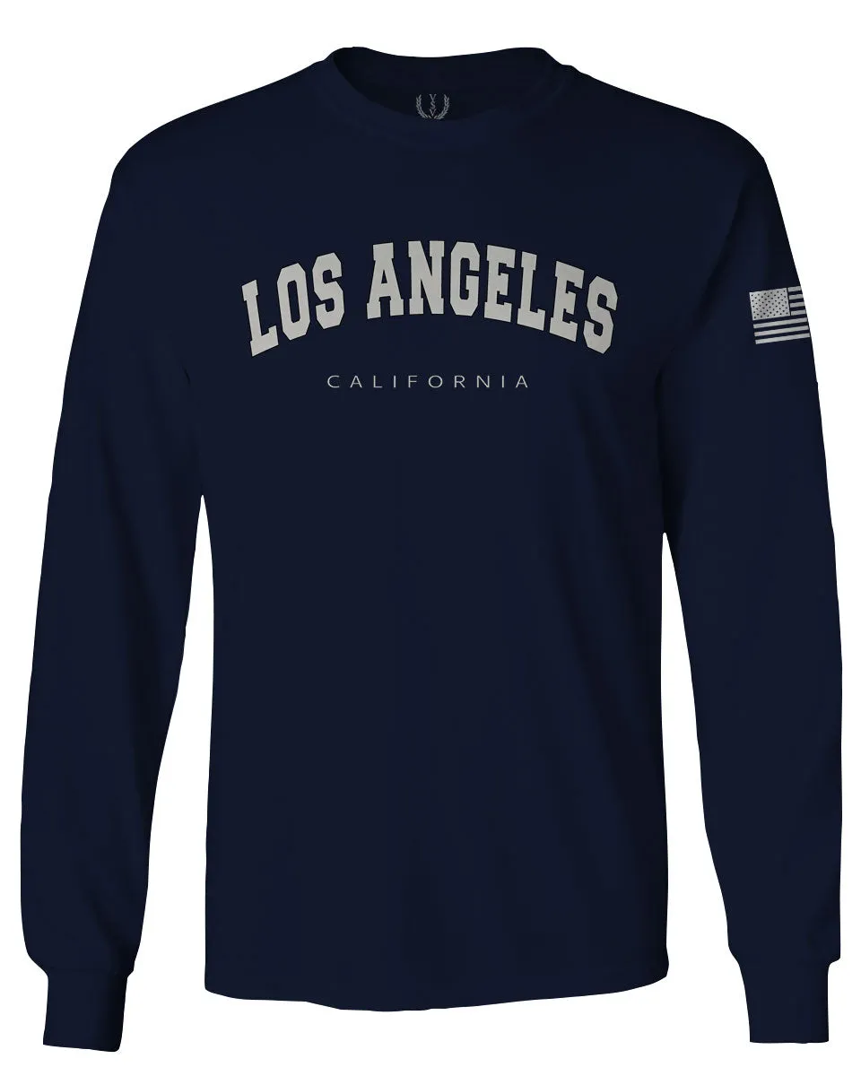 Los Angeles California Cali LA Retro Fonts mens Long sleeve t shirt