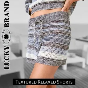 LUCKY BRAND Textured Striped Oversized Shorts