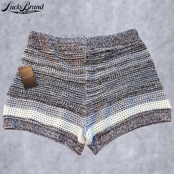 LUCKY BRAND Textured Striped Oversized Shorts