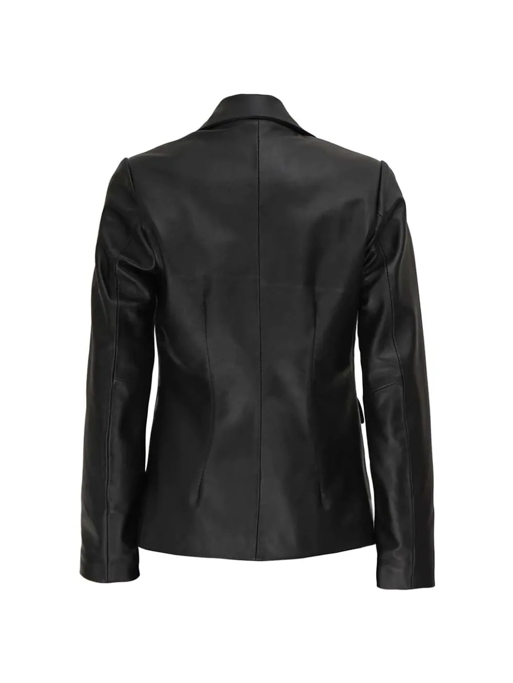 Luxe Lapel Leather Blazer for Women