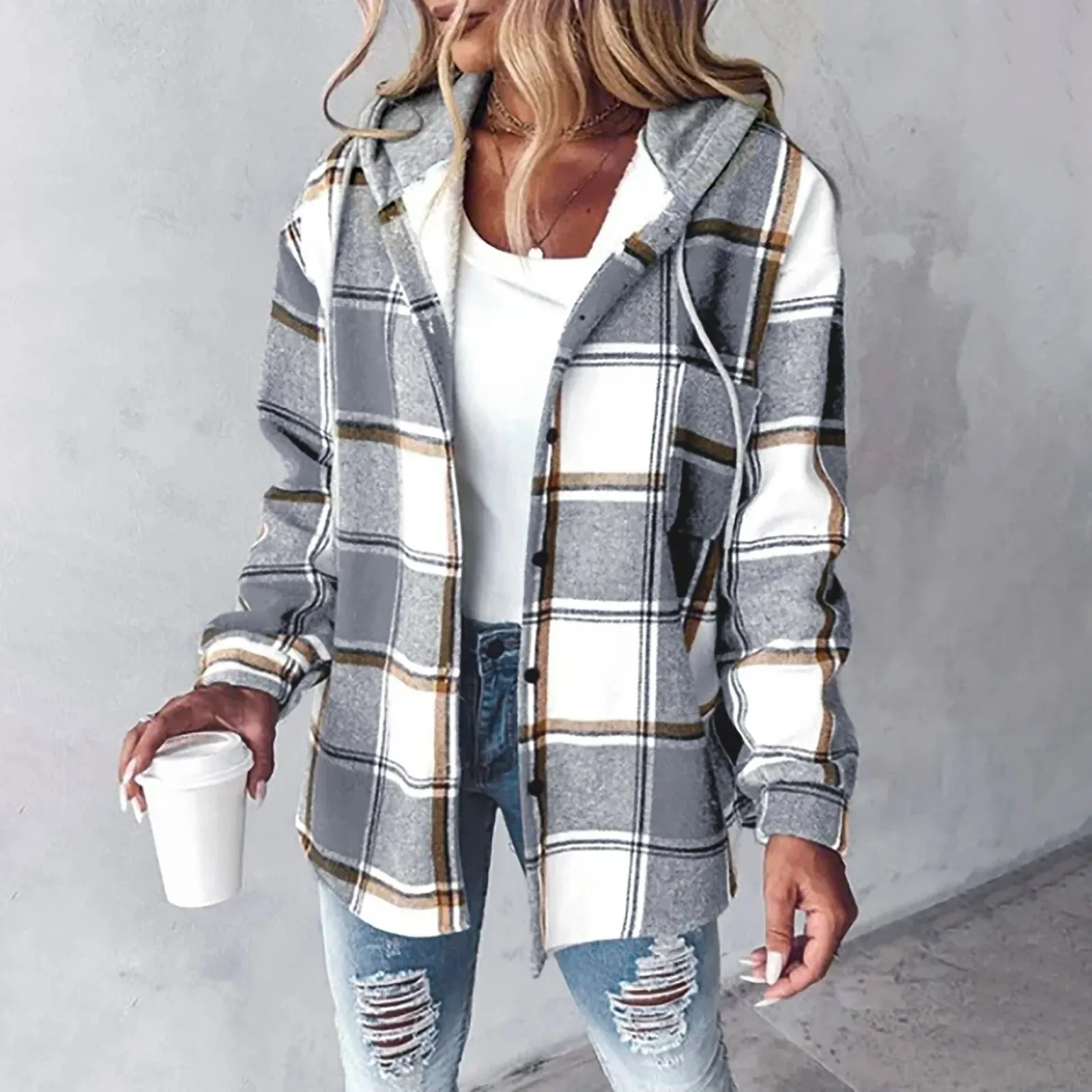 MAGIE - PLAID BUTTON-UP JACKET