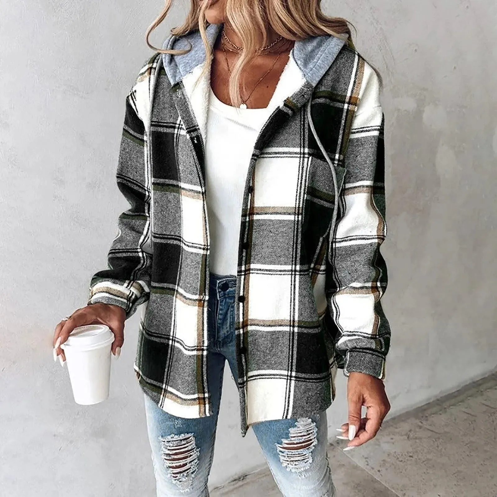 MAGIE - PLAID BUTTON-UP JACKET