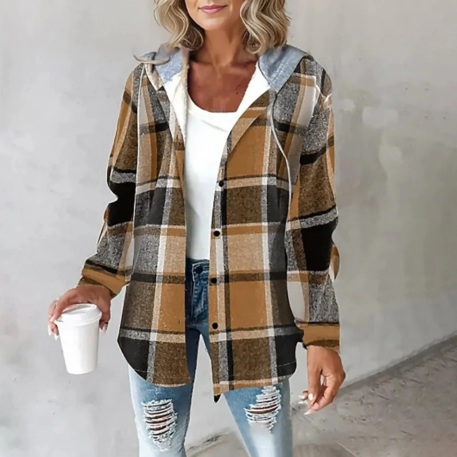 MAGIE - PLAID BUTTON-UP JACKET
