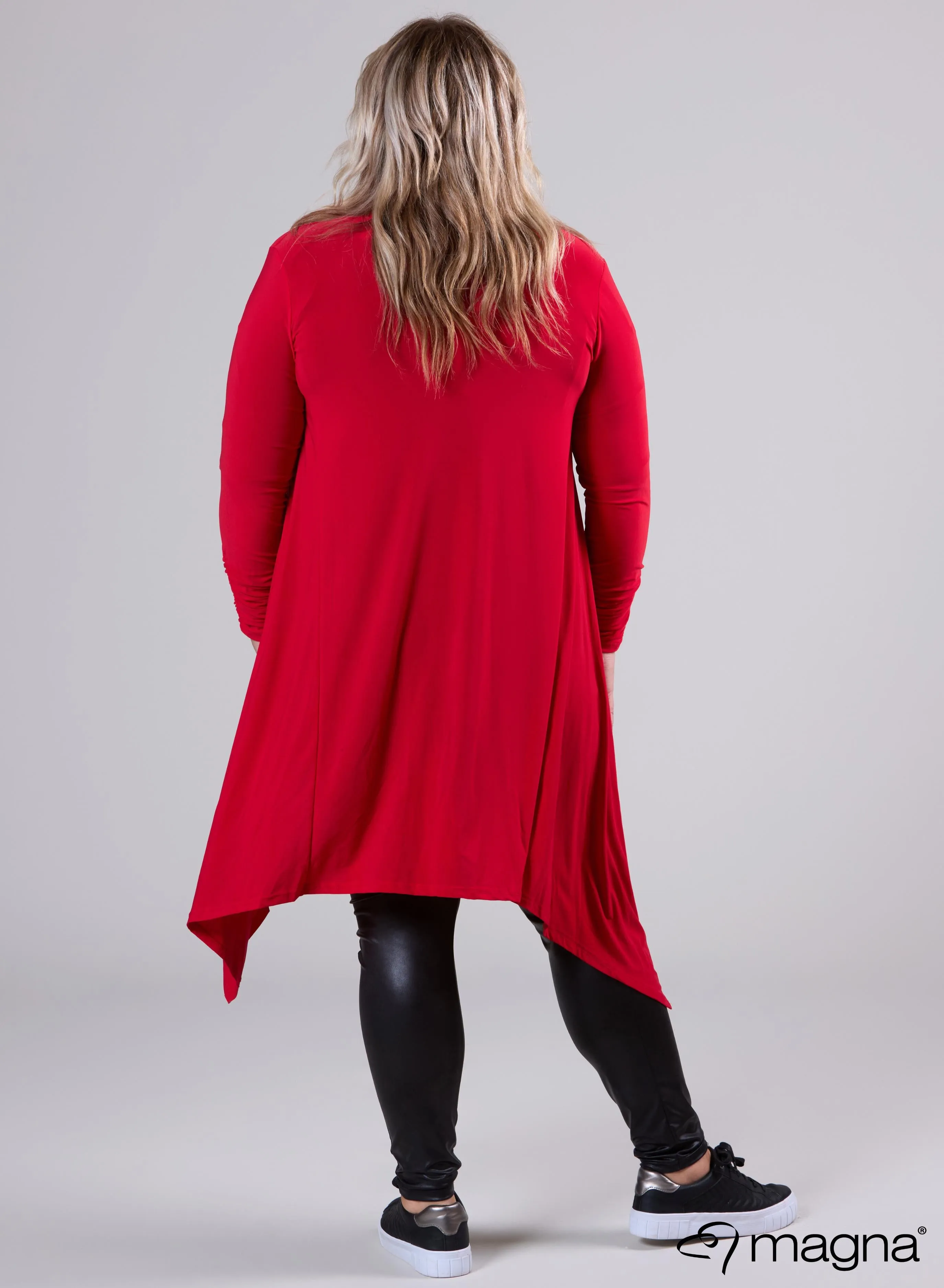 Magna Edgy Cardigan Red
