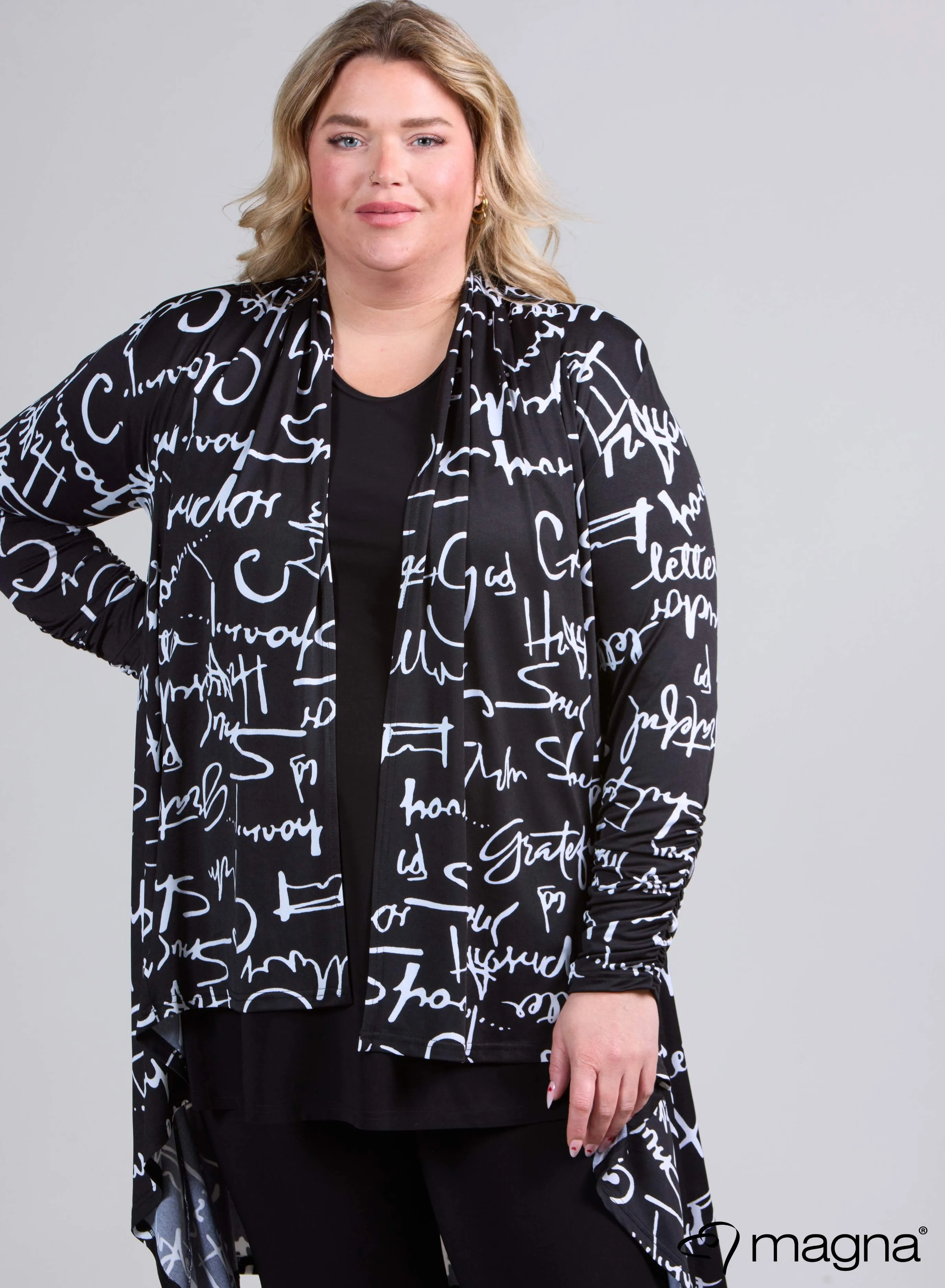Magna Edgy Cover Print Letter Print B/W
