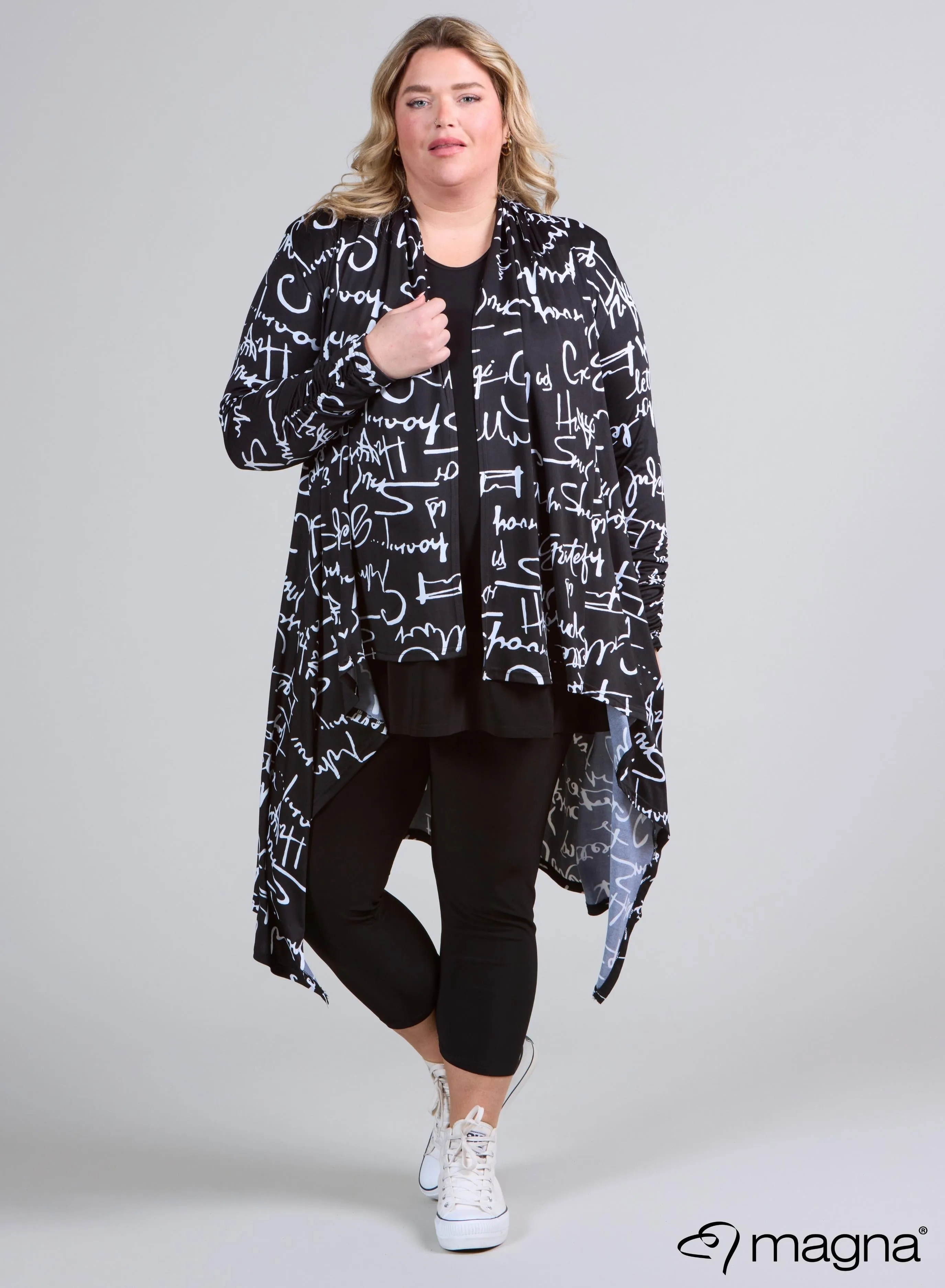 Magna Edgy Cover Print Letter Print B/W