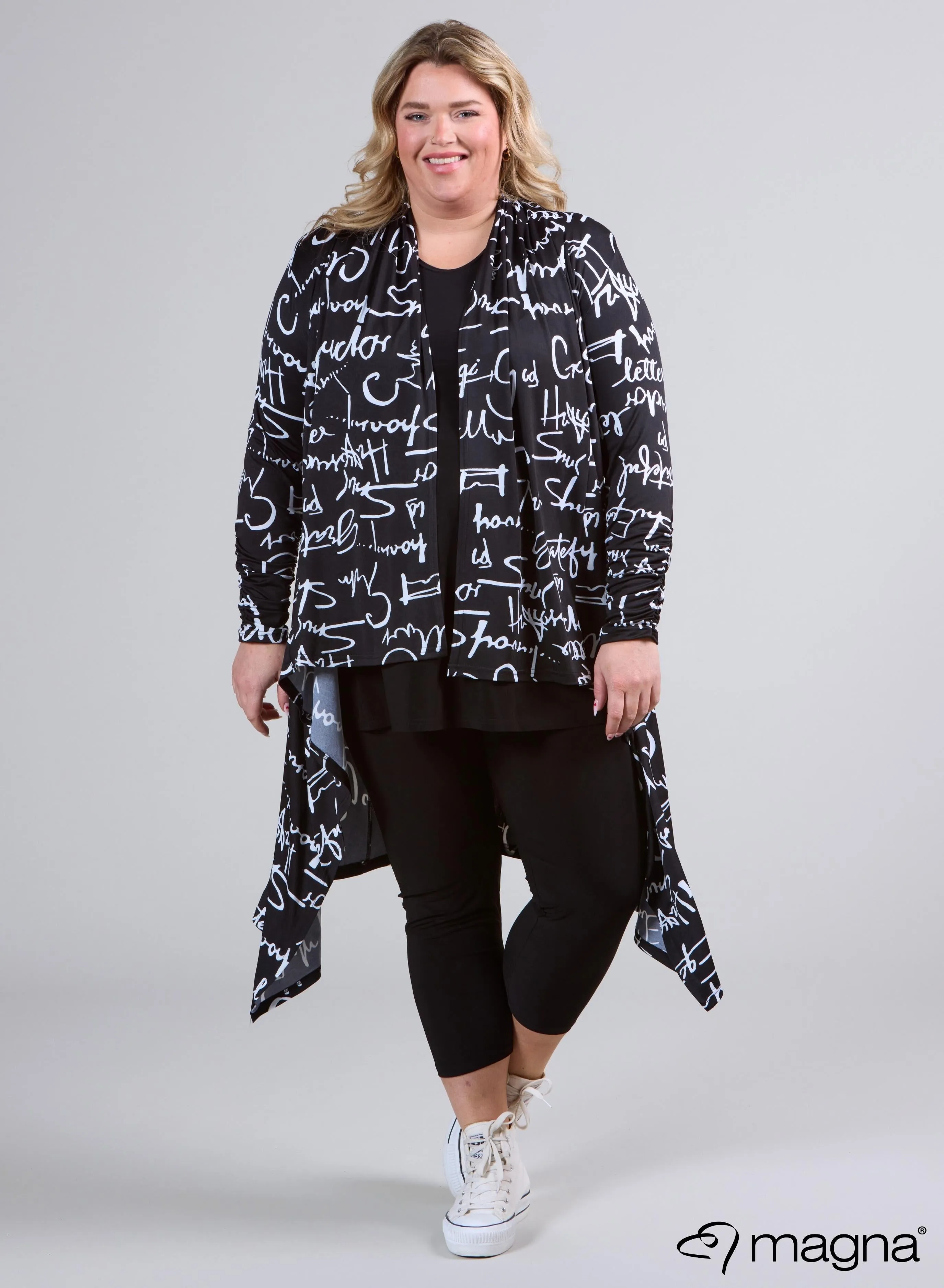 Magna Edgy Cover Print Letter Print B/W