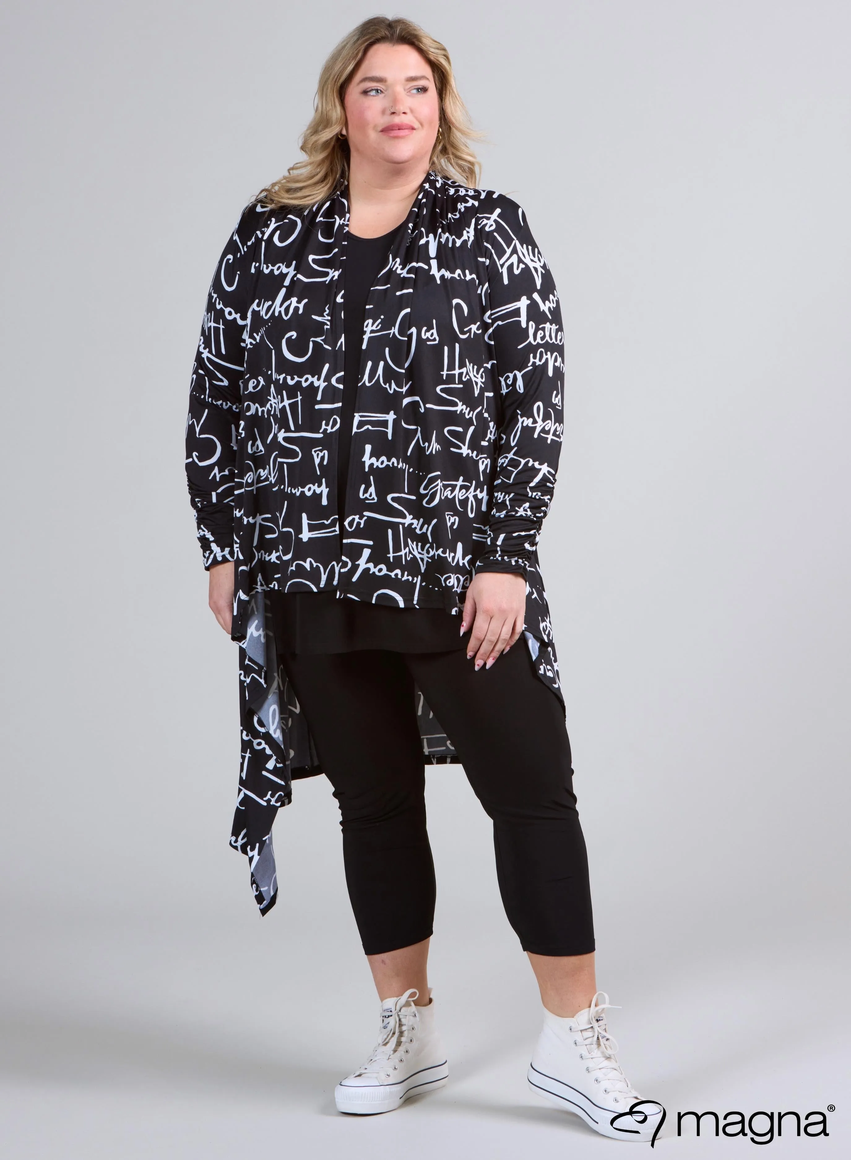 Magna Edgy Cover Print Letter Print B/W