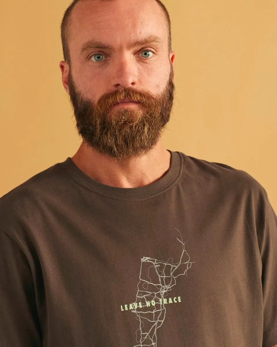 Map Brushed T-shirt - Dark Oak