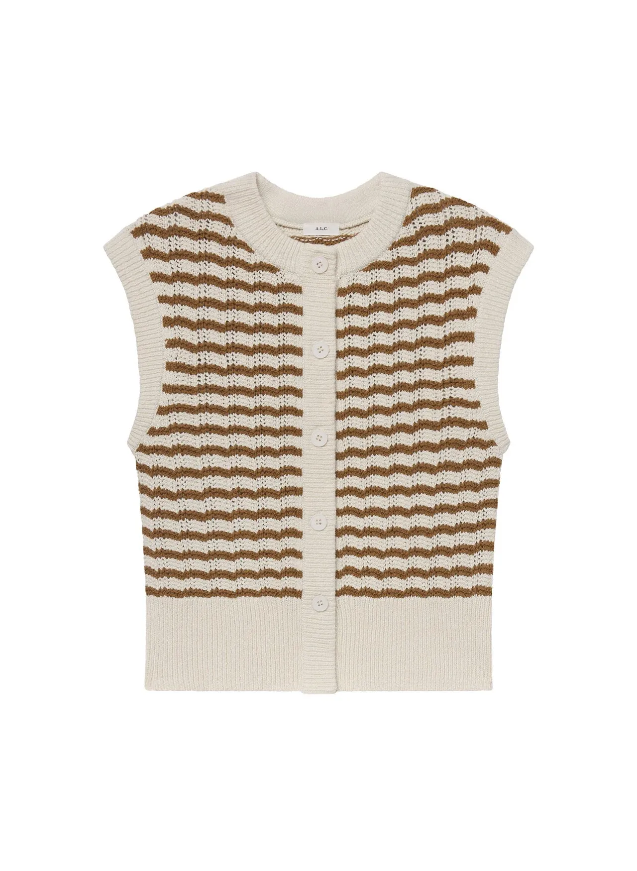 Margo Top in Parchment/Aged Bronze Stripe