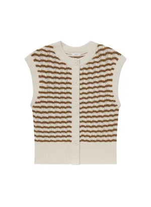 Margo Top in Parchment/Aged Bronze Stripe