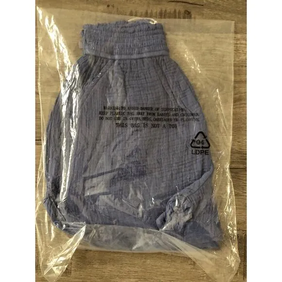 Marine Layer Gigi Shorts Crinkle Double Cloth Beach Summer Marlin Blue NWT XS