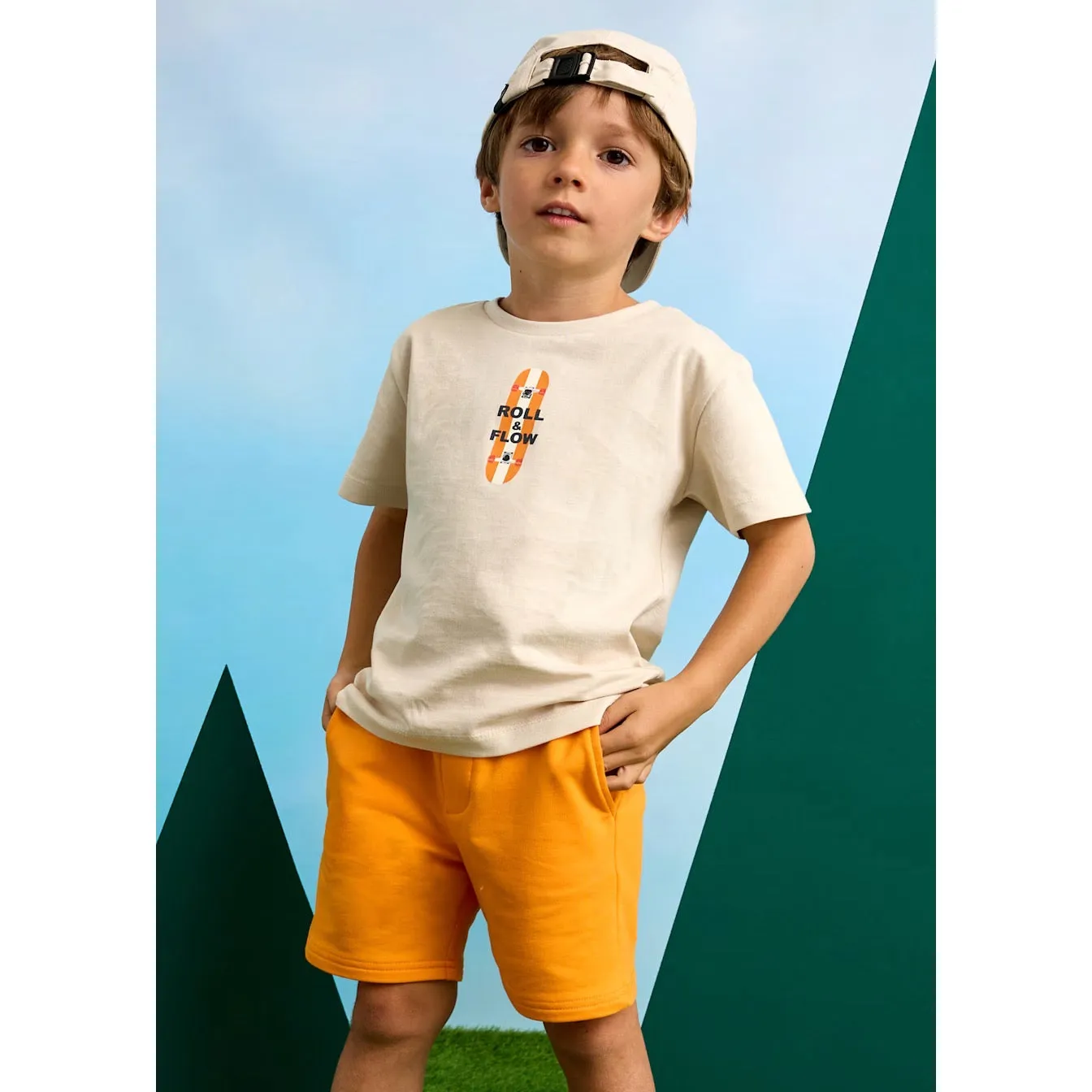 Mayoral Boys Jersey Shorts 611 Orange Ss25