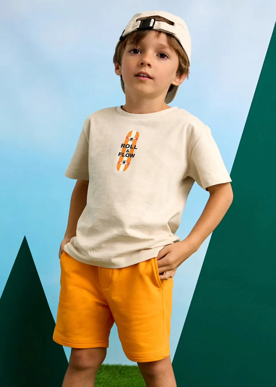 Mayoral Boys Jersey Shorts 611 Orange Ss25