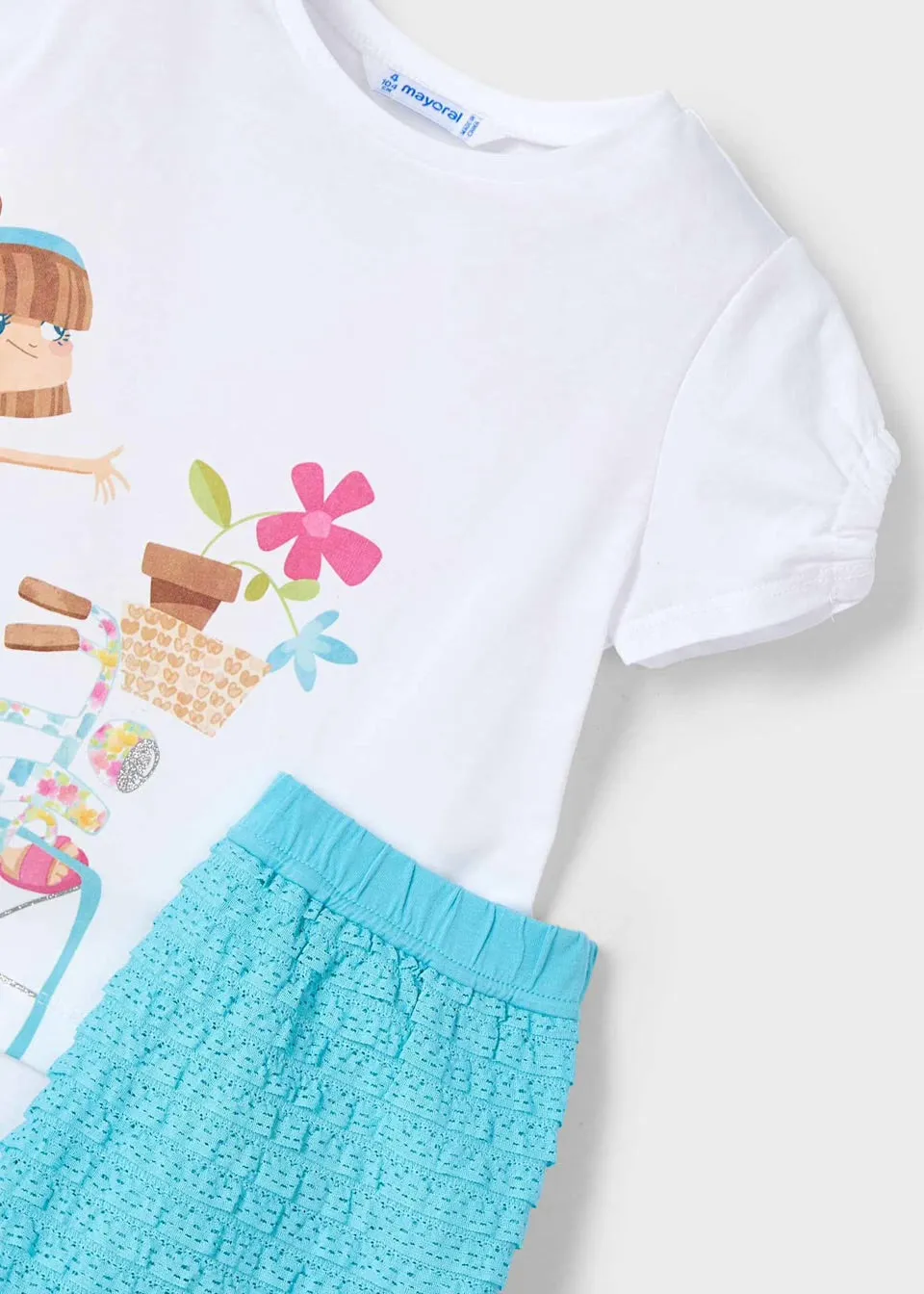 Mayoral Girls Shorts Set 3211 Turquoise