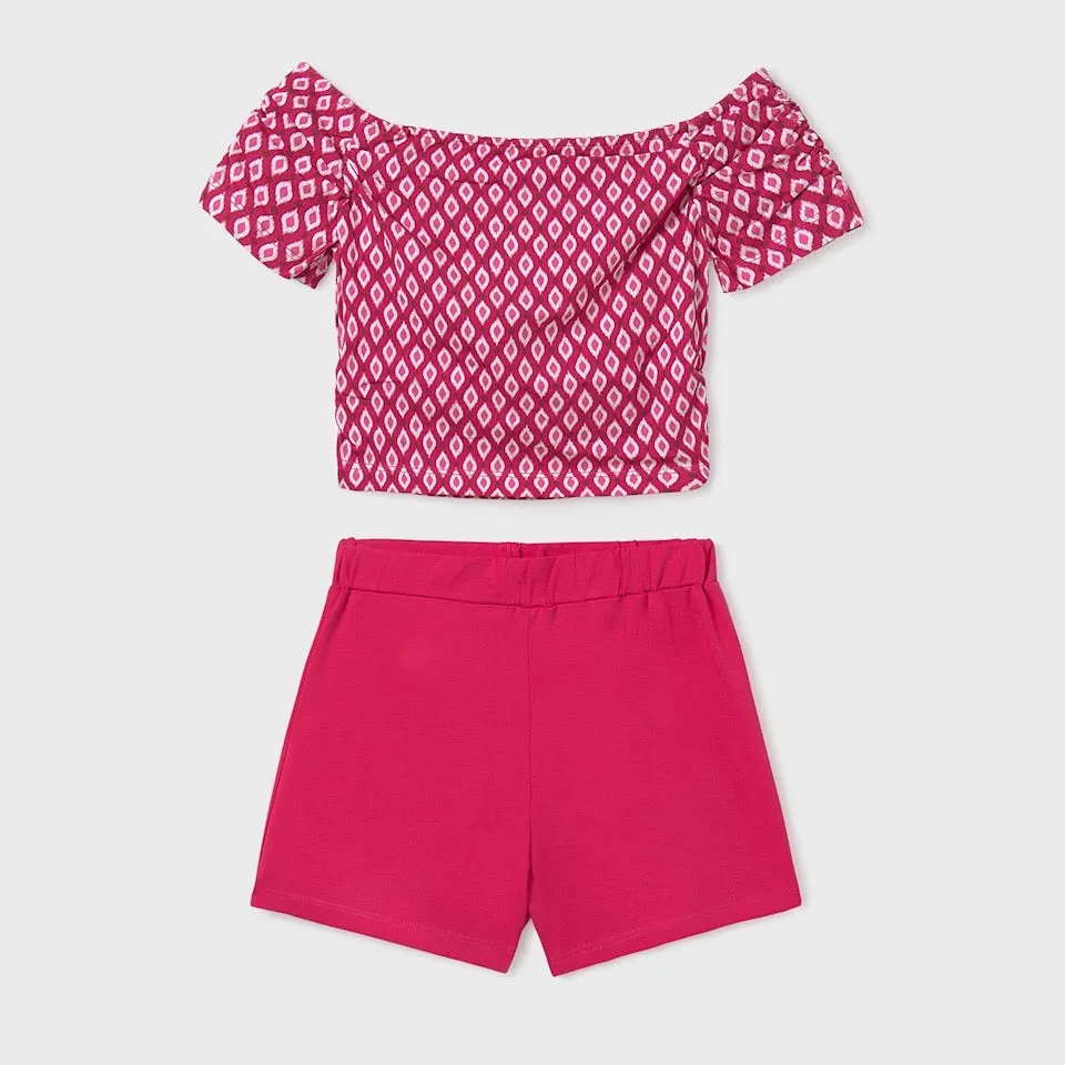 Mayoral Older Girls Shorts Set 6293 Pink