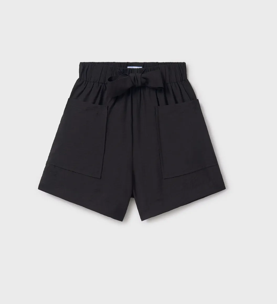 Mayoral Tween Black Bow Tie Shorts