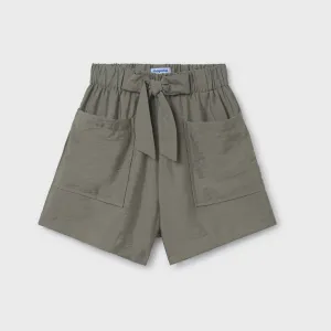 Mayoral Tween Olive Bow Tie Shorts