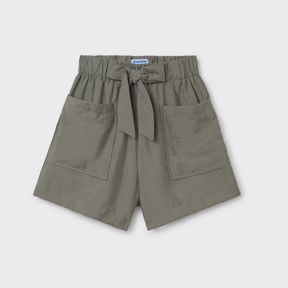 Mayoral Tween Olive Bow Tie Shorts