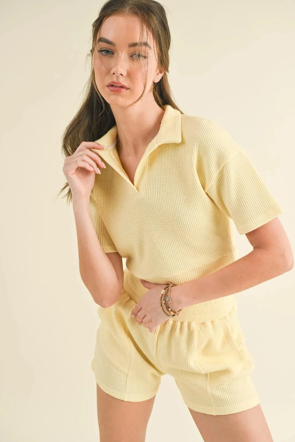 Melanie Waffle Knit Shorts