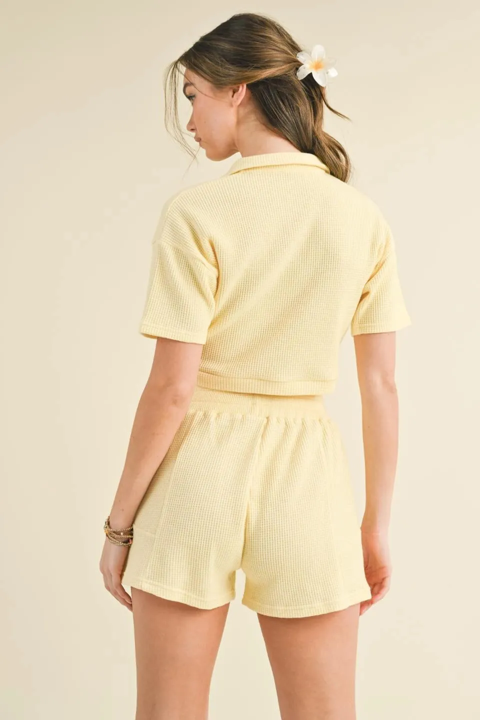 Melanie Waffle Knit Shorts