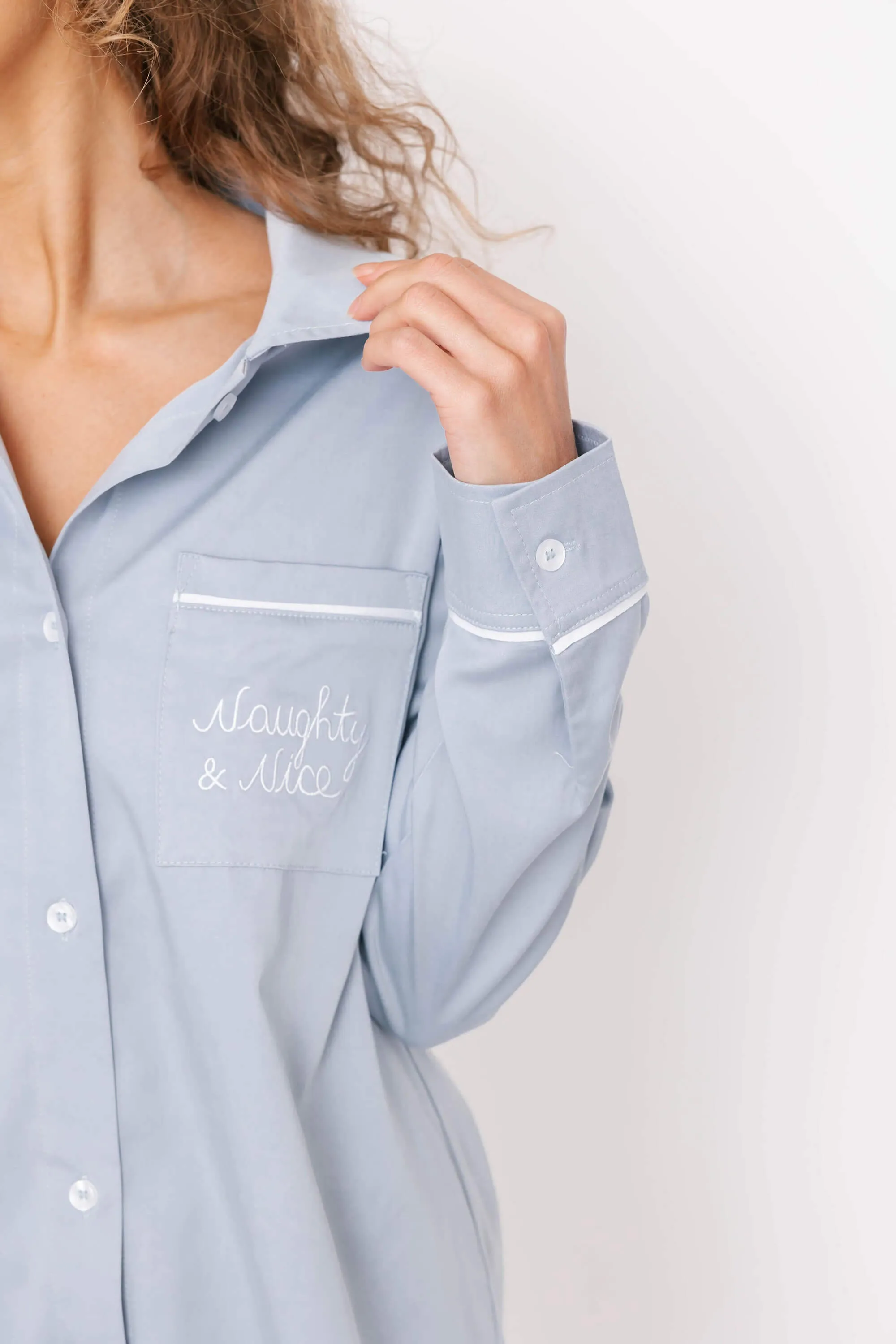 Melina Sleep Shirt in Sky Blue