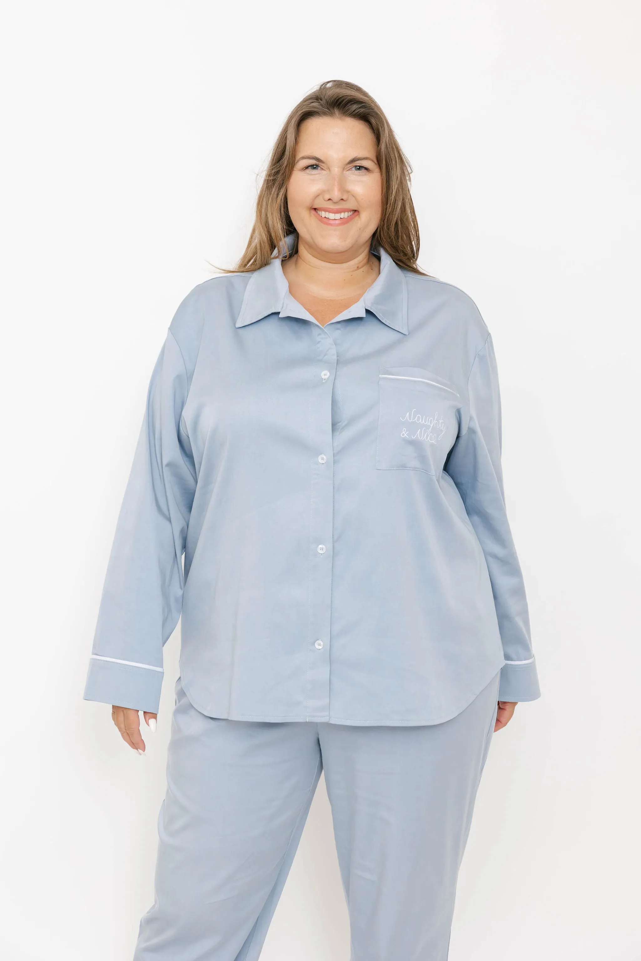 Melina Sleep Shirt in Sky Blue