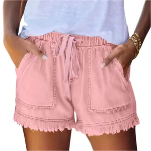 Melissa - Trendy Versatile Styling High-Waist Denim Shorts