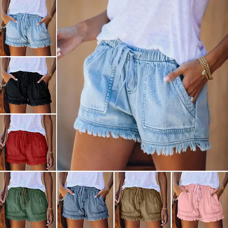 Melissa - Trendy Versatile Styling High-Waist Denim Shorts