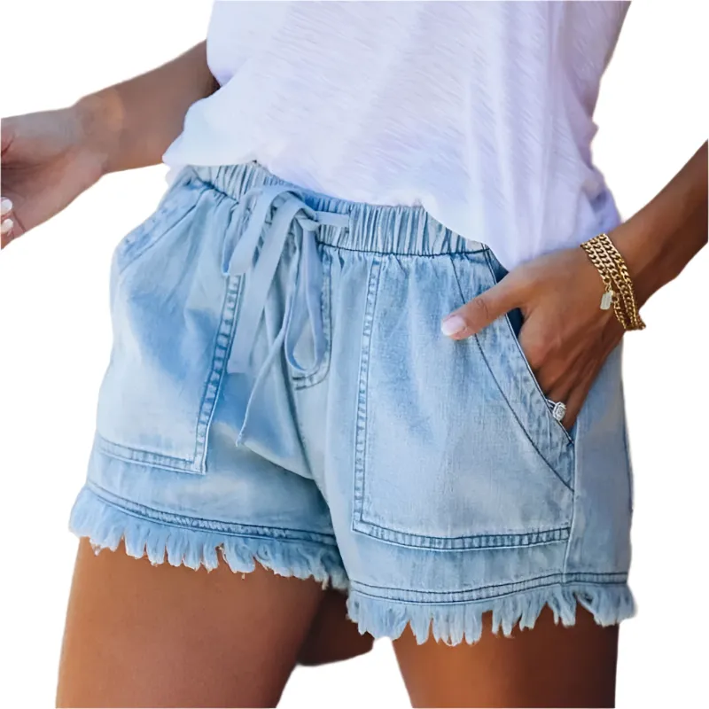 Melissa - Trendy Versatile Styling High-Waist Denim Shorts