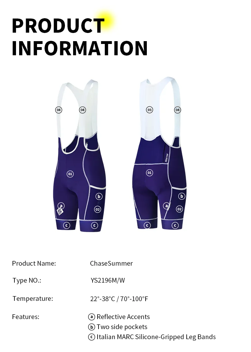 MENS BIB SHORTS CHASESUMMER LAPIS BLUE