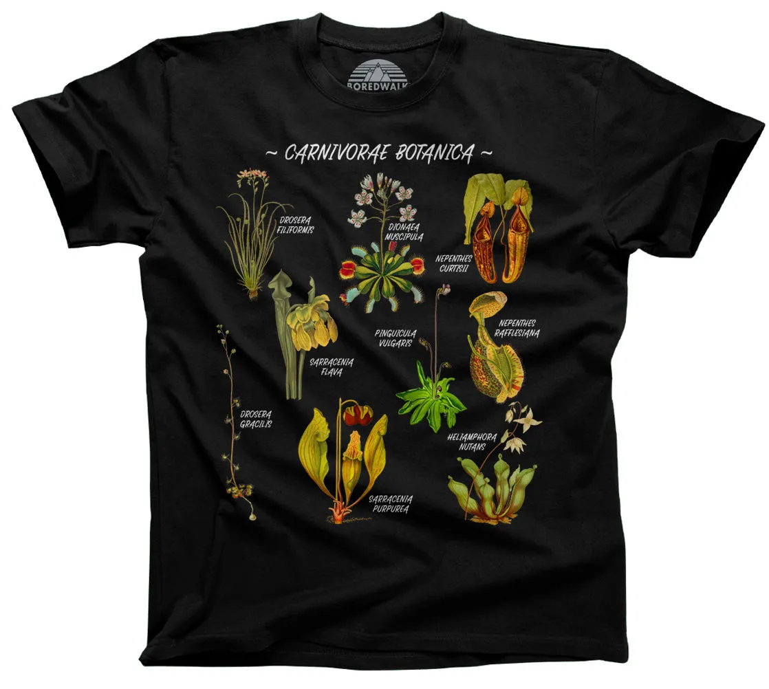 Men's Carnivorae Botanica Carnivorous Plants Botanical Chart T-Shirt