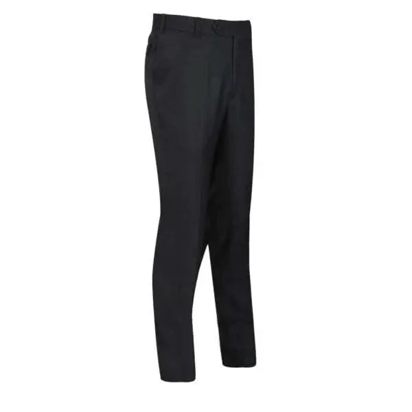 Men's Dark Grey Plain Formal Trouser with Button Closure