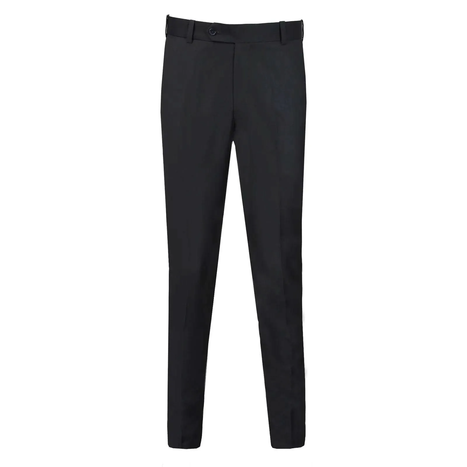 Men's Dark Grey Plain Formal Trouser with Button Closure
