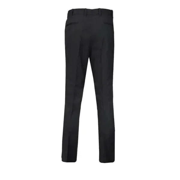 Men's Dark Grey Plain Formal Trouser with Button Closure