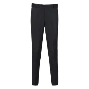Men's Dark Grey Plain Formal Trouser with Button Closure