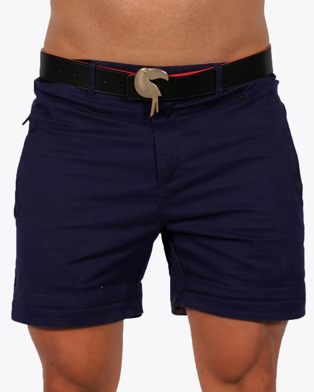 Mens Lux Shorts - Zipped Pockets Shorts - Navy