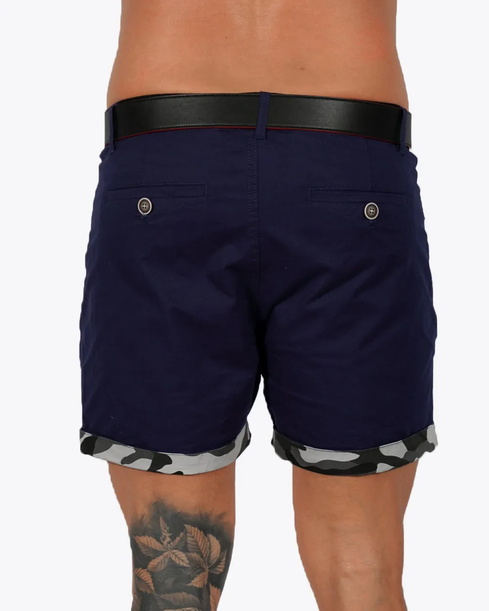 Mens Lux Shorts - Zipped Pockets Shorts - Navy