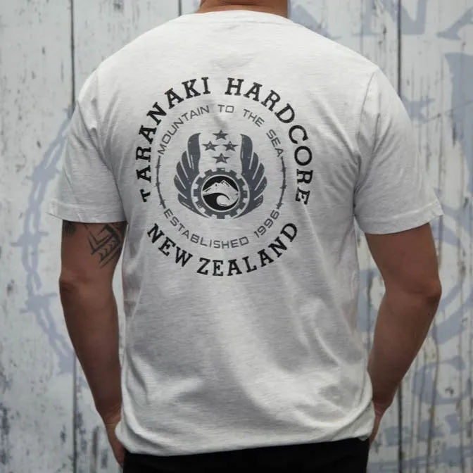 Mens Mountain To Sea T-Shirt - White Marle