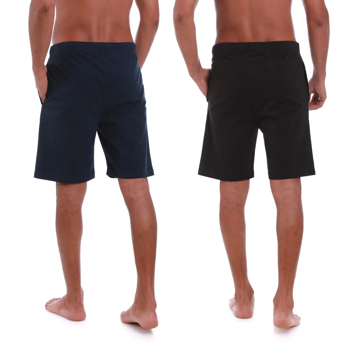 MEN’S NAVY/BLACK KNIT LOUNGE SHORTS - 2 PK